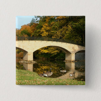 Badge Carré 5 Cm Pont Rainbow à l'automne au Grove City College