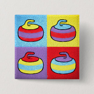 Badge Carré 5 Cm Pop Art Rocks Curling Design
