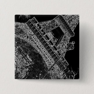 Badge Carré 5 Cm Pop Art Tour Eiffel Paris