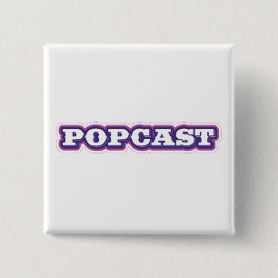 Badge Carré 5 Cm POPCAST bouton 2 pouces