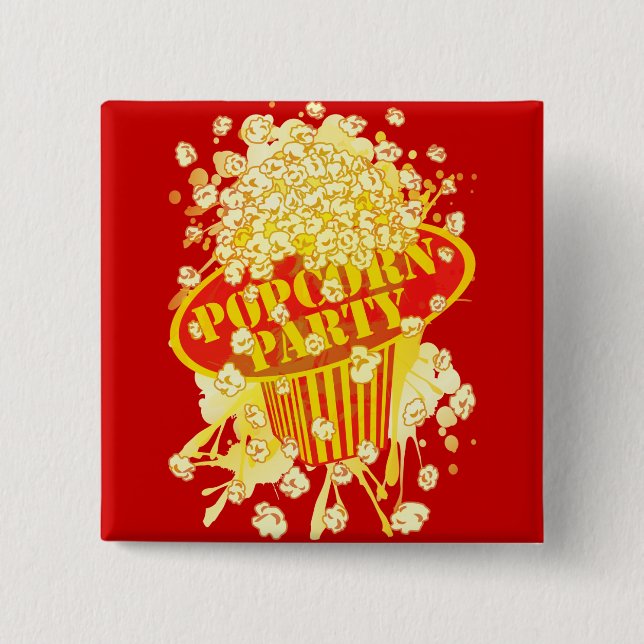 BADGE CARRÉ 5 CM POPCORN_PARTY (Devant)