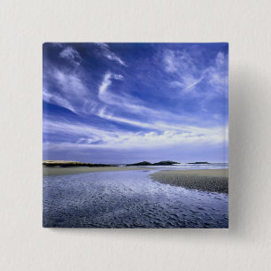 Badge Carré 5 Cm POPHAM BEACH STATE PARK, MAINE.États-Unis Cirrus