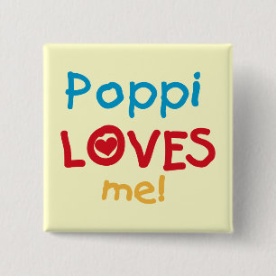 Badge Carré 5 Cm Poppi aime mes t-shirts et cadeaux