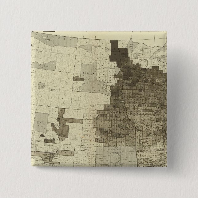 Badge Carré 5 Cm Population étrangère par comté (Devant)
