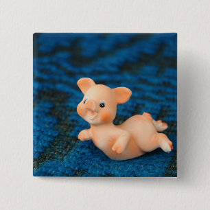Badge Carré 5 Cm Porc heureux