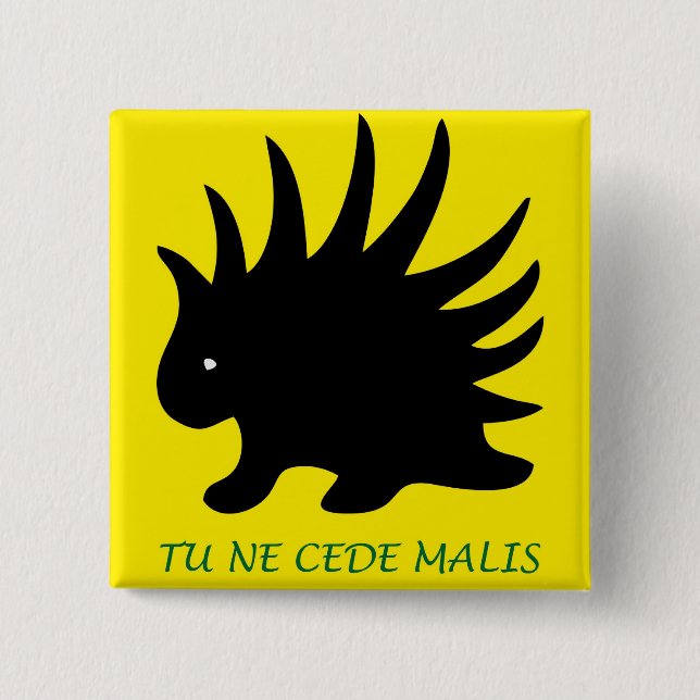 Badge Carré 5 Cm Porcupine libéral Button- M4 (Devant)