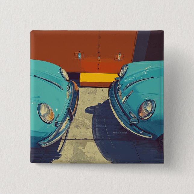 Badge Carré 5 Cm Porsche classique (Devant)