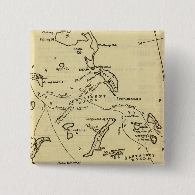 Badge Carré 5 Cm Port de Boston 2 (Devant)