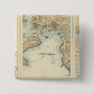 Badge Carré 5 Cm Port de la côte sud de l'Angleterre