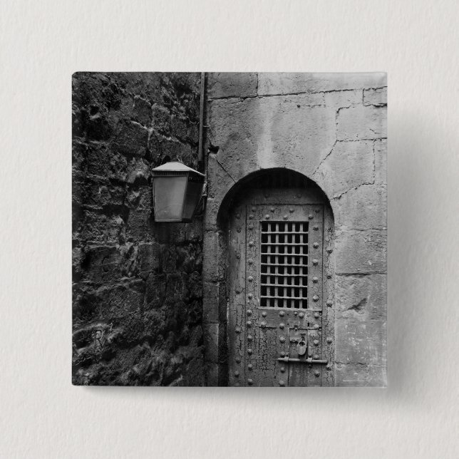 Badge Carré 5 Cm Porte à la prison de Newgate (Devant)