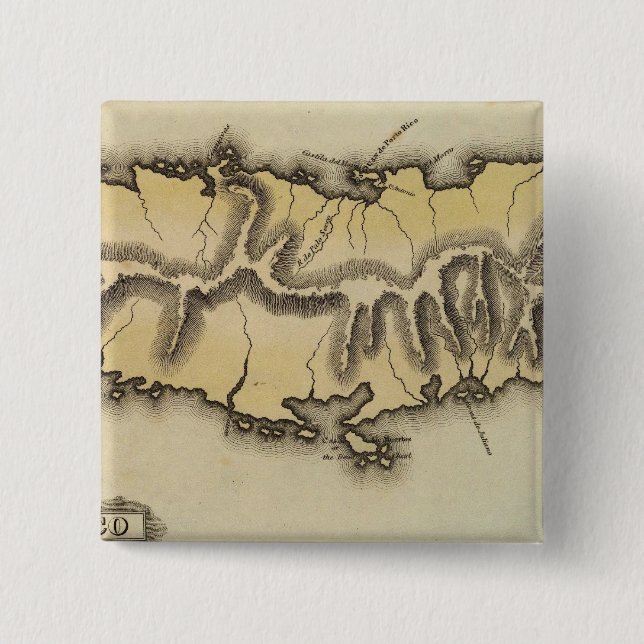 Badge Carré 5 Cm Porto Rico (Devant)