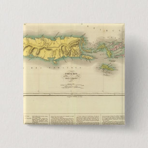 Badge Carré 5 Cm Porto Rico, Îles Vierges