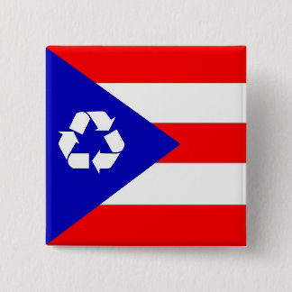 Badge Carré 5 Cm Porto Rico réutilisent le drapeau