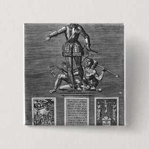 Badge Carré 5 Cm Portrait améliorant Ferdinand Alvarez de Toledo