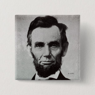 Badge Carré 5 Cm Portrait d'Abe Lincoln 2