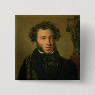 Badge Carré 5 Cm Portrait d'Alexandre Pushkin, 1827