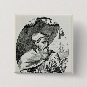 Badge Carré 5 Cm Portrait d'Amerigo Vespucci