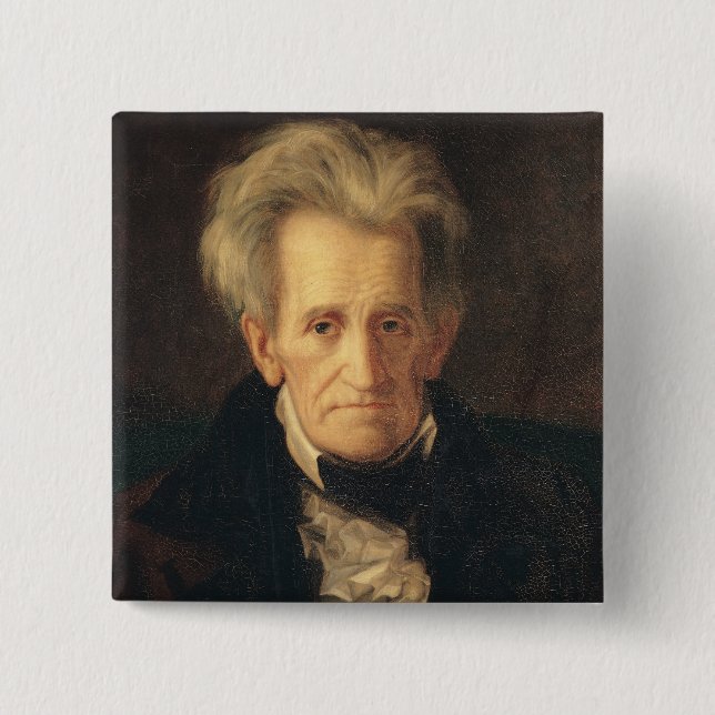 Badge Carré 5 Cm Portrait d'Andrew Jackson (Devant)