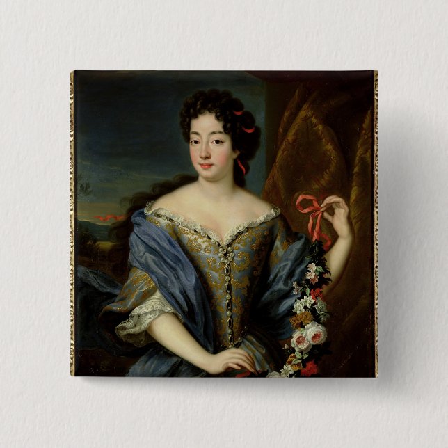 Badge Carré 5 Cm Portrait d'Anne de Baviere (Devant)