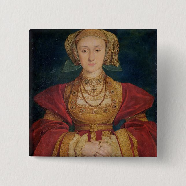 Badge Carré 5 Cm Portrait d'Anne de Cleves 1539 (Devant)