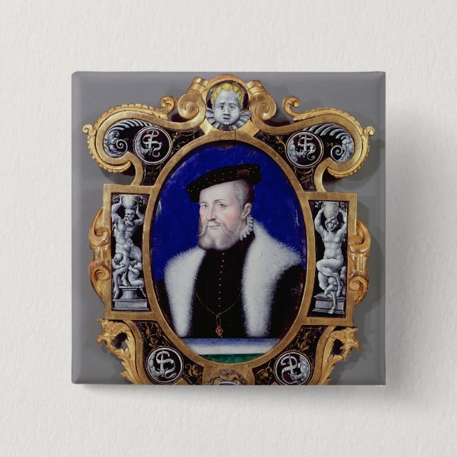 Badge Carré 5 Cm Portrait d'Anne, premier duc de Montmorency (Devant)