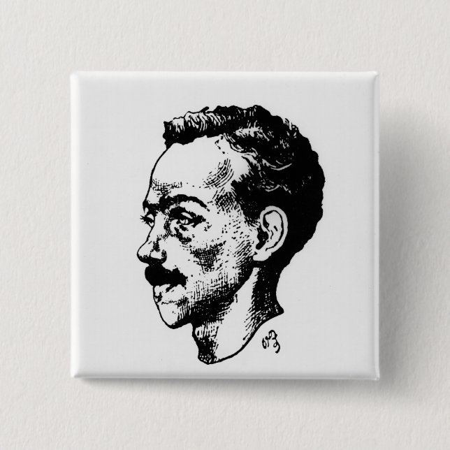 Badge Carré 5 Cm Portrait d'Arthur Rimbaud (Devant)