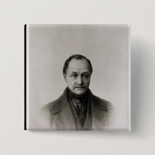 Badge Carré 5 Cm Portrait d'Auguste Comte, philosophe français (Devant)
