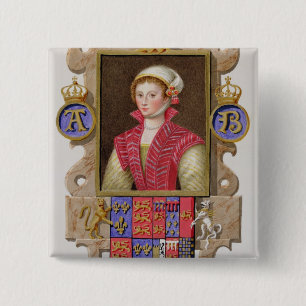 Badge Carré 5 Cm Portrait de 1507-36) 2èmes reines d'Anne Boleyn