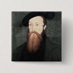 Badge Carré 5 Cm Portrait de baron Seymour de Thomas Seymour