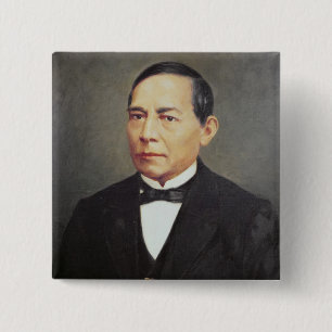 Badge Carré 5 Cm Portrait de Benito Juarez, 1948