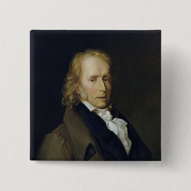 Badge Carré 5 Cm Portrait de Benjamin Constant de Rebecque (Devant)