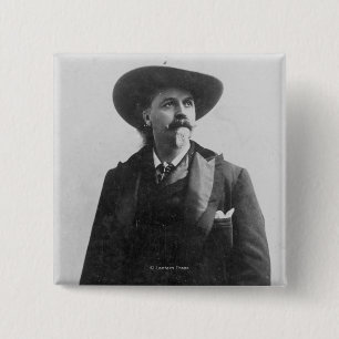 Badge Carré 5 Cm Portrait de Buffalo Bill