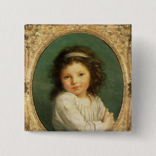 Badge Carré 5 Cm Portrait de Caroline Lalive de la Briche, 1786