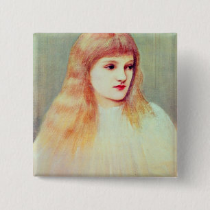 Badge Carré 5 Cm Portrait de Cecily Horner, 1895