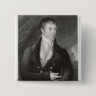 Badge Carré 5 Cm Portrait de Charles Brockden Brown (1771-1810), en