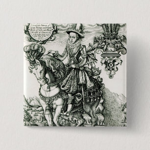 Badge Carré 5 Cm Portrait de Charles I en tant que prince