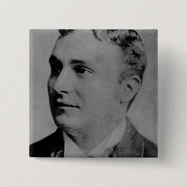 Badge Carré 5 Cm Portrait de Charles Spencer Chaplin, Sr (Devant)