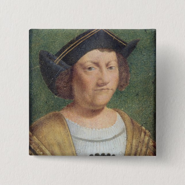 Badge Carré 5 Cm Portrait de Christophe Colomb (Devant)
