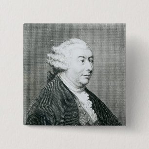 Badge Carré 5 Cm Portrait de David Hume