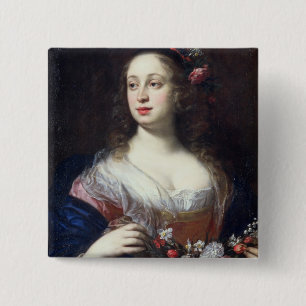 Badge Carré 5 Cm Portrait de della Rovere de Vittoria habillé comm