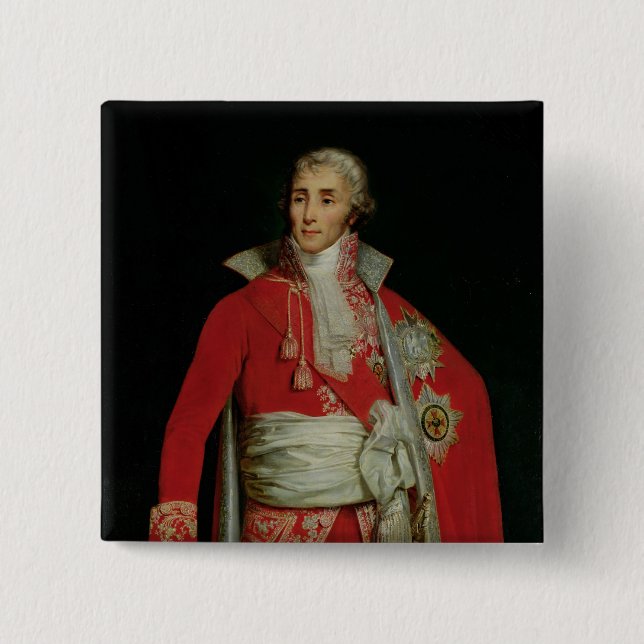 Badge Carré 5 Cm Portrait de duc de Joseph Fouche d'Otranto (Devant)
