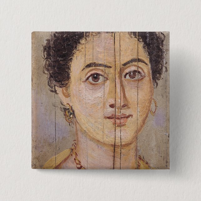 Badge Carré 5 Cm Portrait de Fayum d'une femme (Devant)