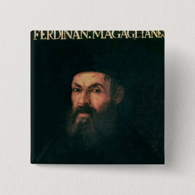 Badge Carré 5 Cm Portrait de Ferdinand Magellan (Devant)