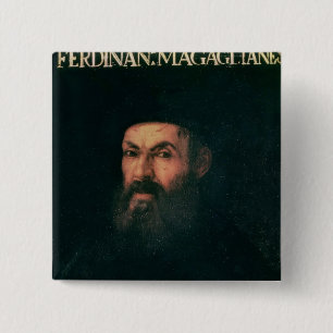 Badge Carré 5 Cm Portrait de Ferdinand Magellan