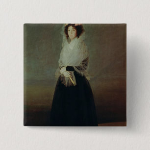 Badge Carré 5 Cm Portrait de Francisco Jose de Goya y Lucientes  