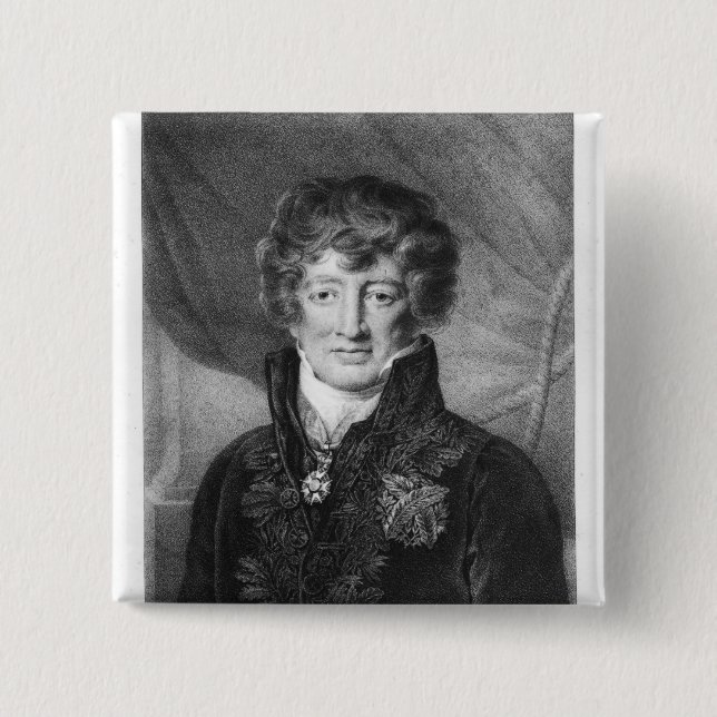 Badge Carré 5 Cm Portrait de Georges Cuvier (Devant)