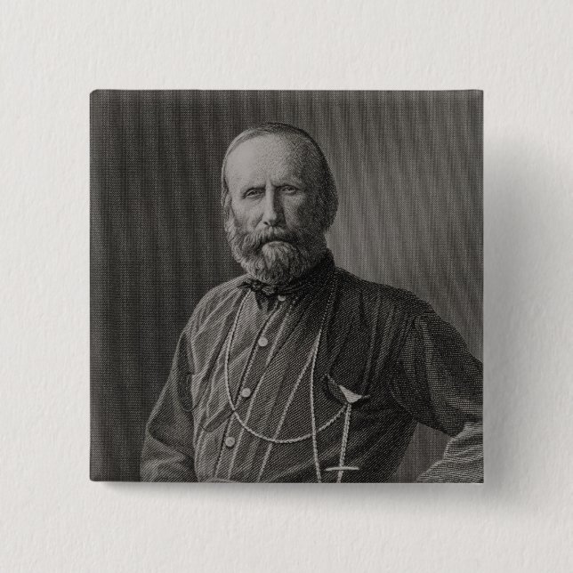 Badge Carré 5 Cm Portrait de Giuseppe Garibaldi (Devant)