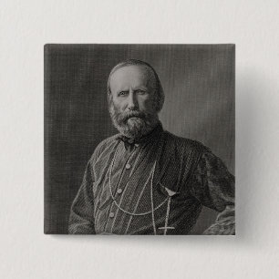 Badge Carré 5 Cm Portrait de Giuseppe Garibaldi