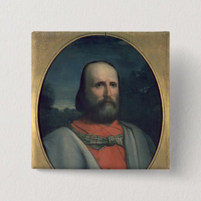 Badge Carré 5 Cm Portrait de Giuseppe Garibaldi 2 (Devant)
