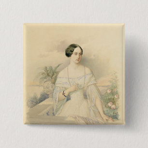 Badge Carré 5 Cm Portrait de Grande -Duchesse Olga Nikolaevna, 1846